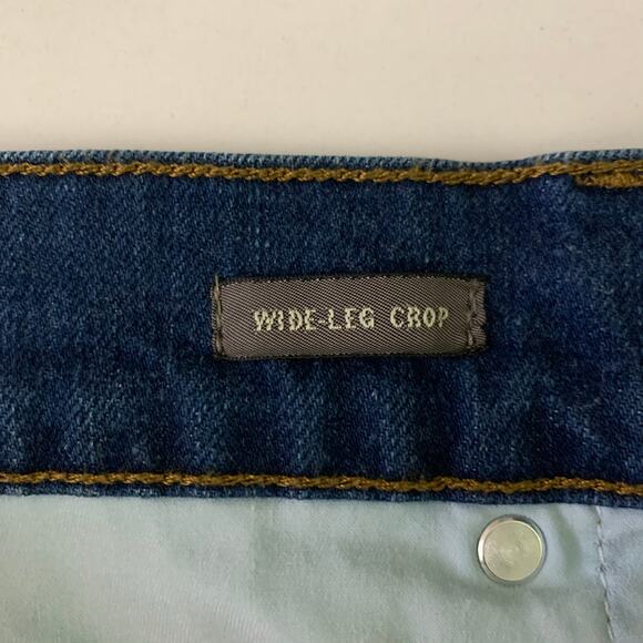 POINT SUR J CREW Jeans 30 Wide Leg Crop High Rise Denim 5 Pocket Zip Fly Casual - Picture 10 of 14